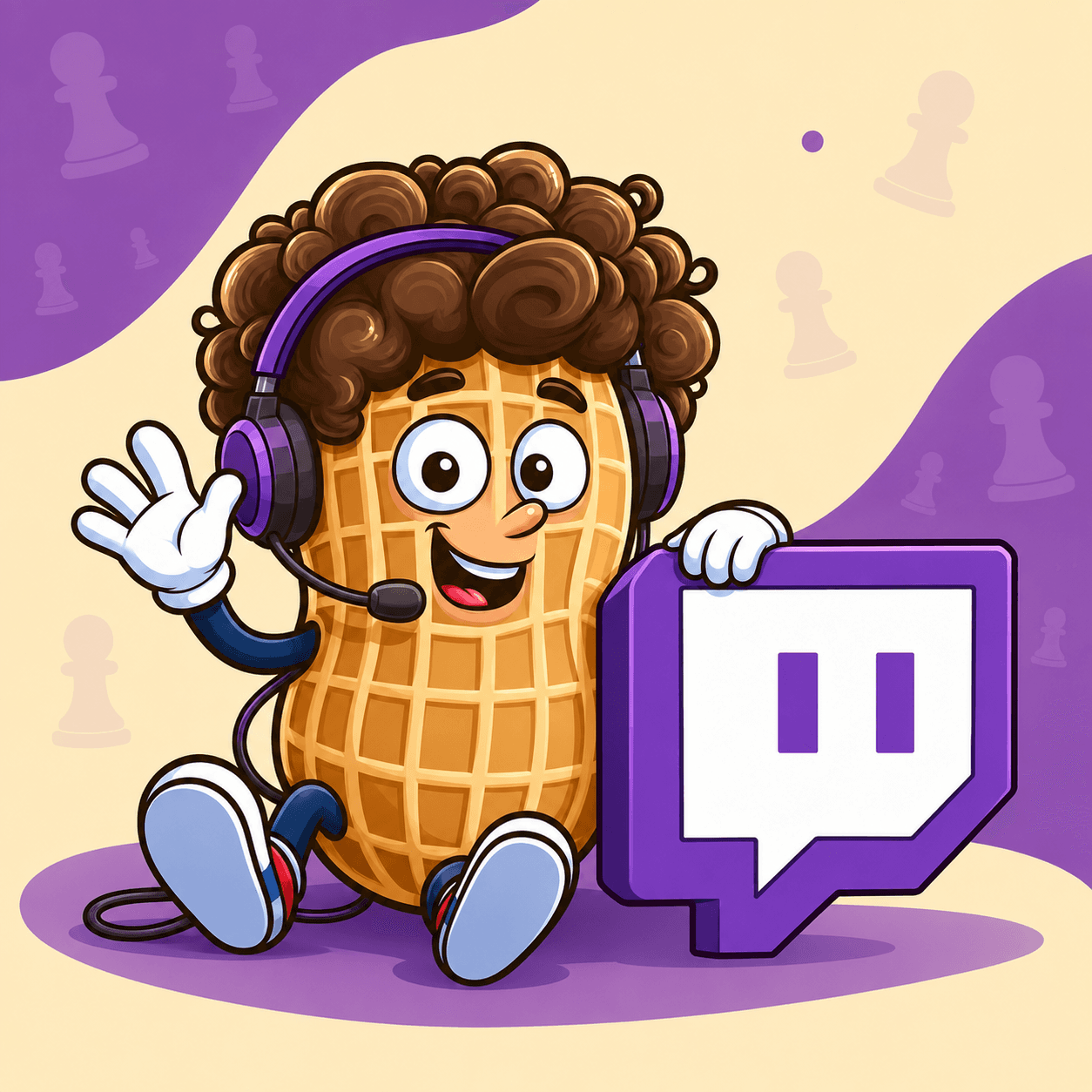 Cacahuète présente la chaîne Twitch avec un casque